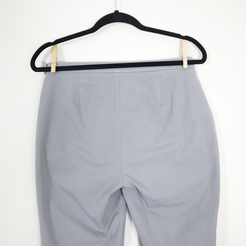Eileen Fisher Size 8 Organic Cotton Cropped Pants Stretch Zinc Gray Flat Front - Picture 9 of 10
